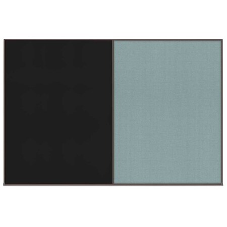 United Visual Products Enclosed Corkboard, 1 Door, 72"x48", 4" Fra, UV3405-BLACK-PEARL UV3405-BLACK-PEARL